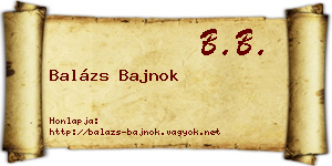 Balázs Bajnok névjegykártya